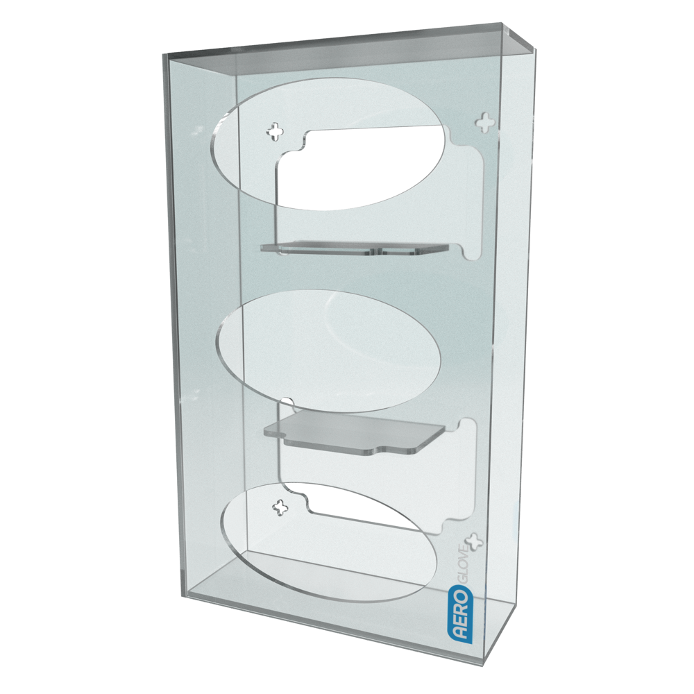 Acrylic Triple Glove Wall Dispenser (Holds 3 Boxes)