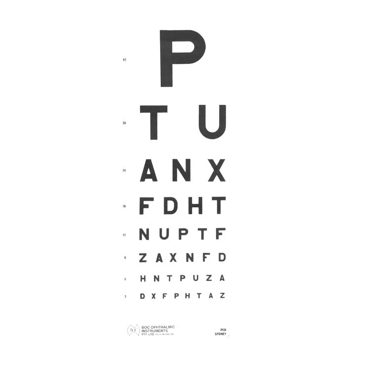 6M PTU Snellen Eye Chart – HMGDirect