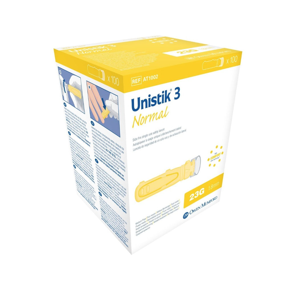 UniStik 3 Normal Safety Lancets (Box of 100)